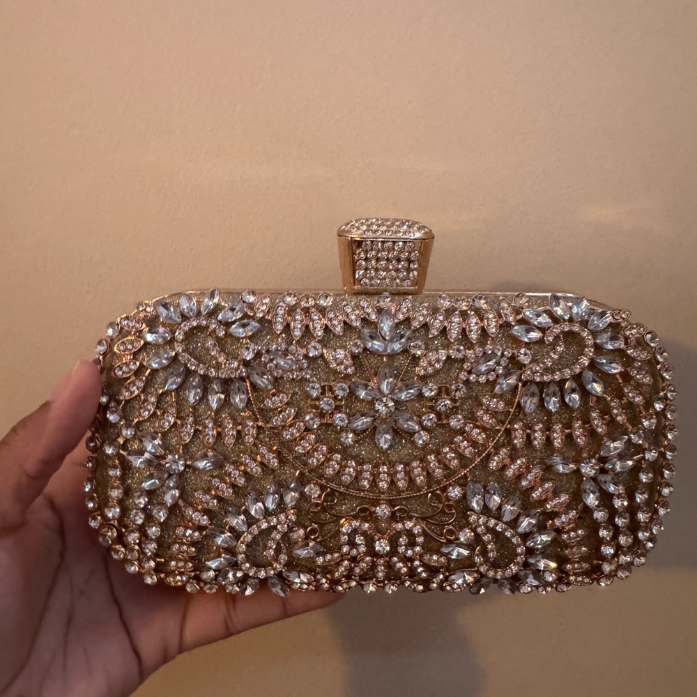 Elegant Gold Embellished Clutch